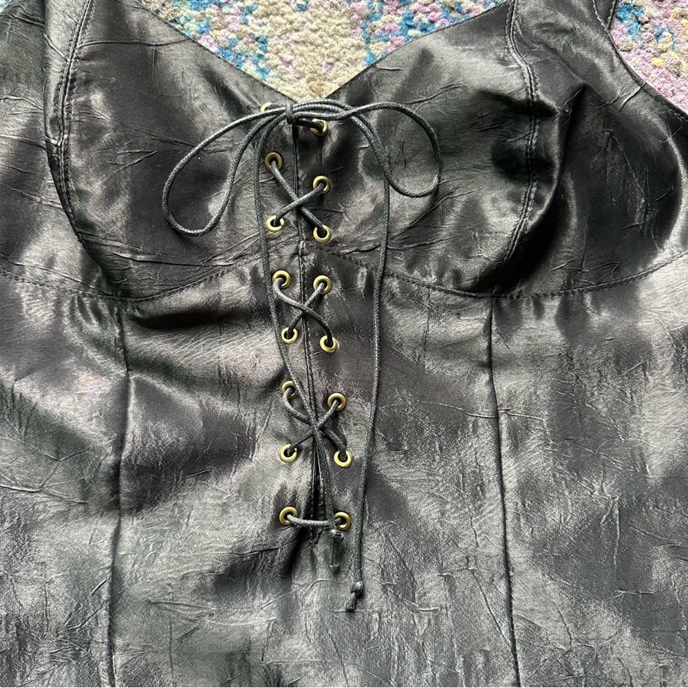 🦇Vintage Y2K Halloween Gothic Paris Laceup Dress🦇 - Picture 11 of 16